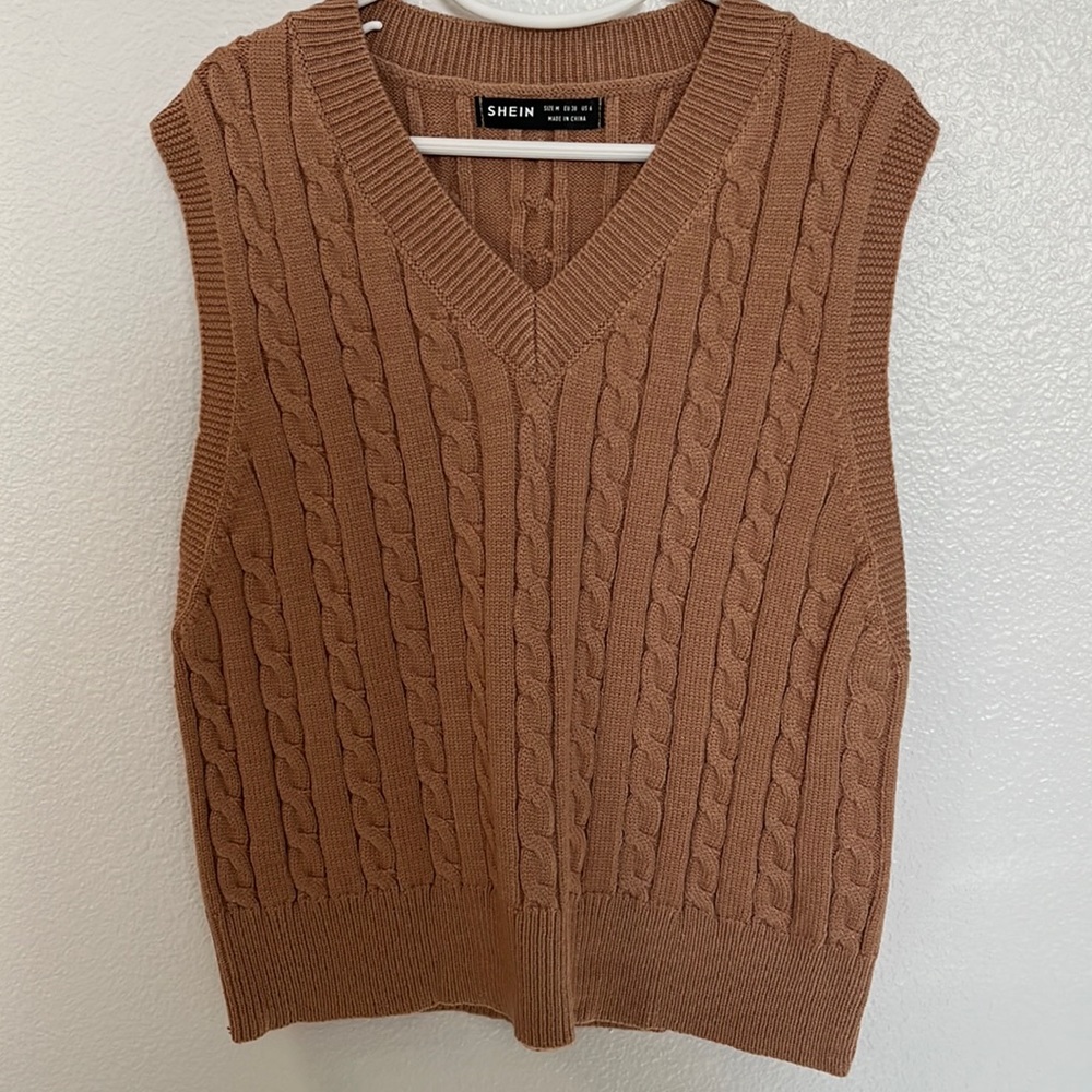 Never worn Shein v neck vest in Light brown great worn alone or layered